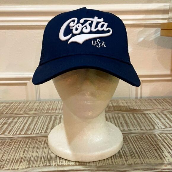 Costa Scripted USA Navy Snapback Hat NWOT - Picture 1 of 9